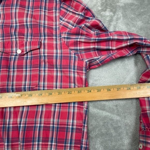 Untuckit Mens Ojai Plaid Shirt XX-Large Red/Blue 100% Cotton Regular Fit 6710 - Picture 3 of 7
